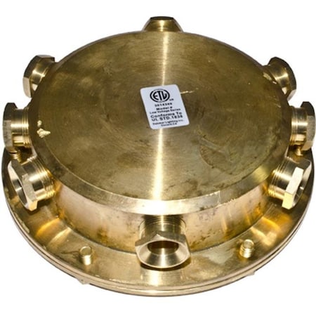 Dabmar Lighting Dabmar Lighting UWB-8 8 Ways Underwater Junction Box; Brass - 1.58 x 5.50 x 5.50 in. UWB-8